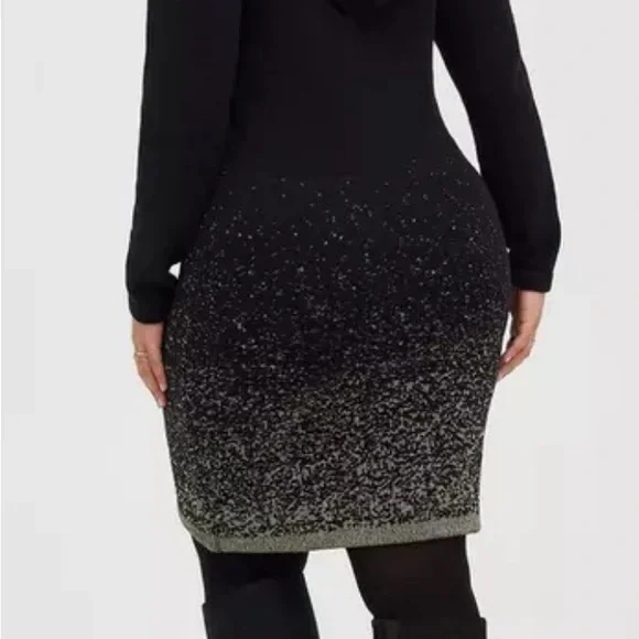 HP🎊🎊🎊🎊Hoodie Dress - Black & Gold Ombre - Picture 3 of 9